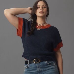 NWT Anthropologie The Pippa Crew-Neck Sweater by Maeve: Cap-Sleeve Edition XL